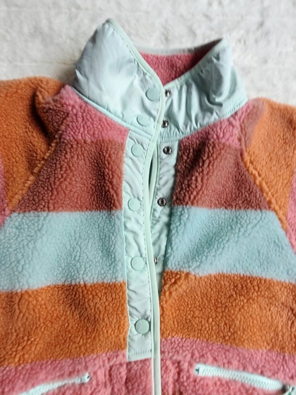 Free People FP Movement Hit The Slopes Printed Fleece Pullover Sunfaded Horizon - Picture 6 of 10